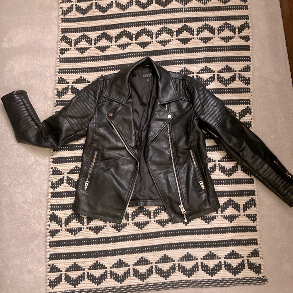 TopShop Black Pleather Moto Jacket